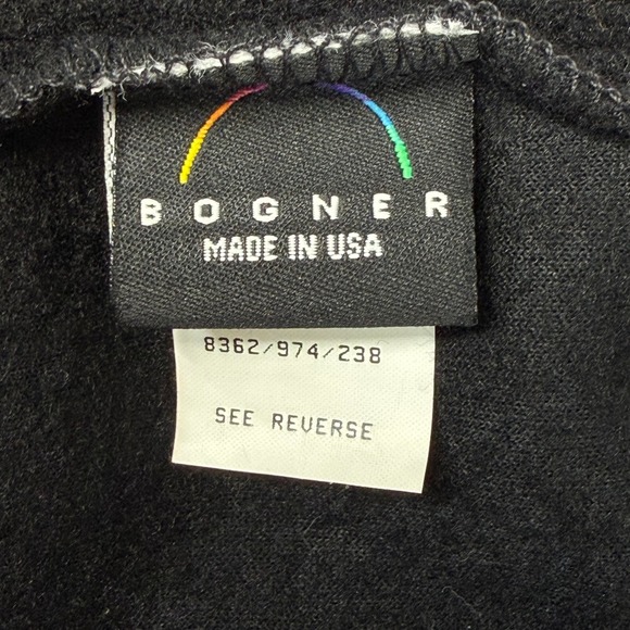 Vintage Bogner USA Embroidered Fleece Ski Pullover Half Zip Black Medium - Picture 7 of 16